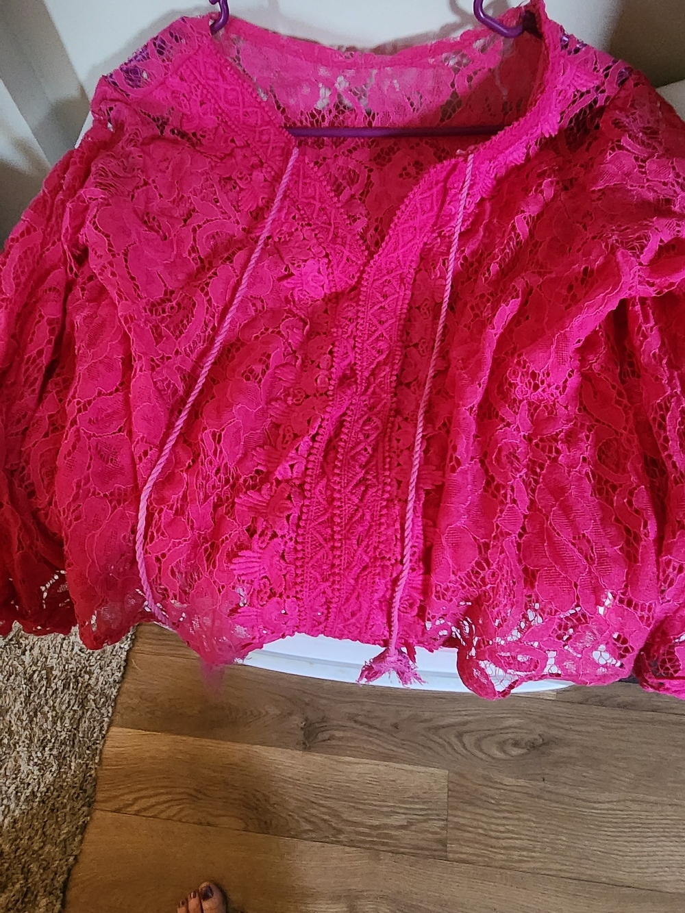 Women's Hot Pink Lace Skirt